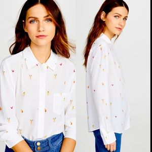 Rails Kate Silk Shirt Ivory Cocktail women’s